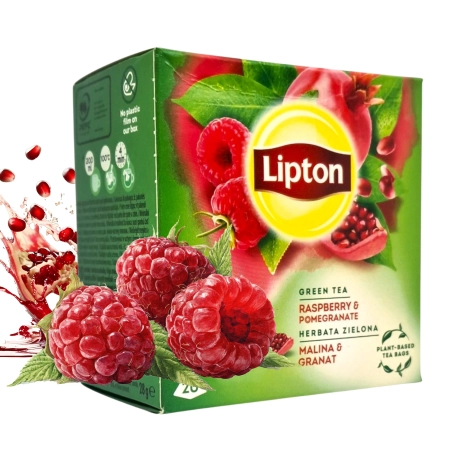 Herbata zielona Lipton Malina i Granat piramidki 20 szt